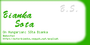 bianka sota business card